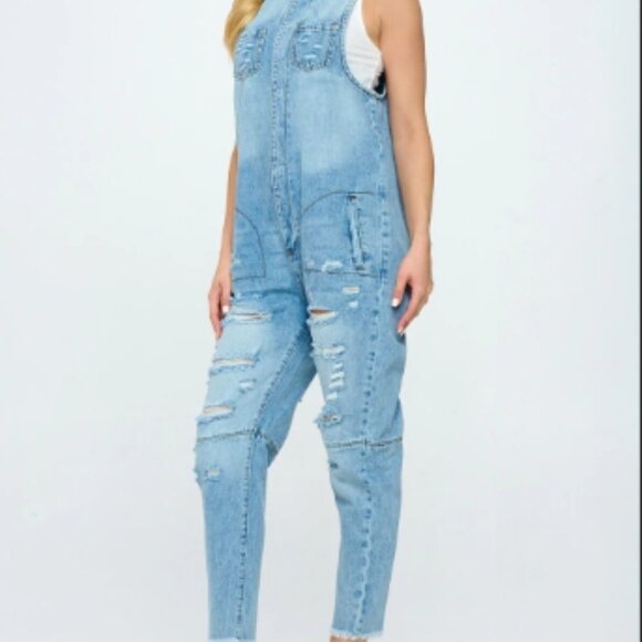 Blue Turtle Pants - Blue Turtle Jumpsuit small